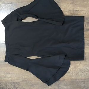 Lulu's black bells sleeve dress